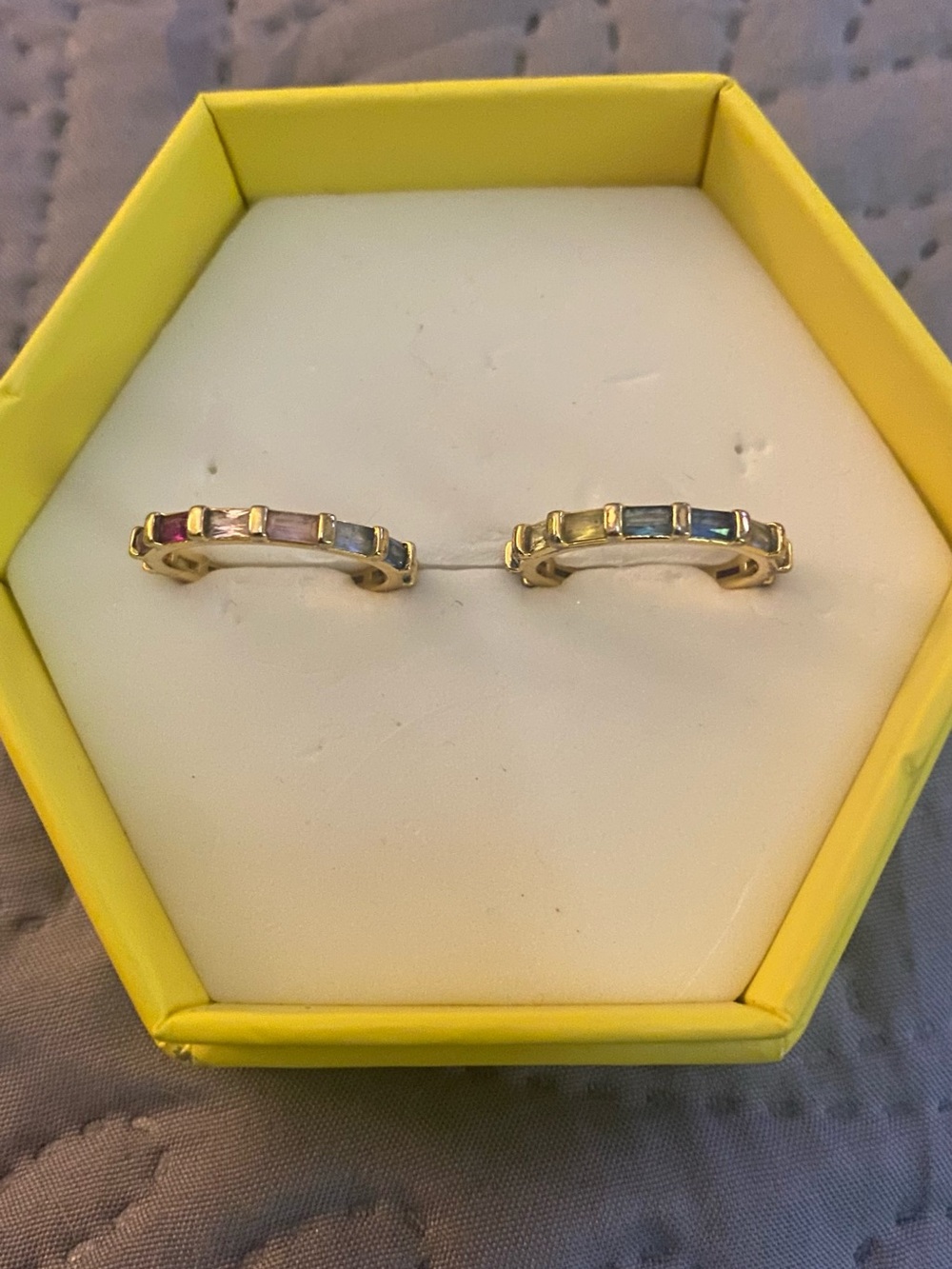 Gold Multi-Color Baguette Rings You get 2! (Box not included)